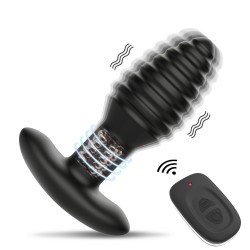 rotating vibrating remote controlled anal plug